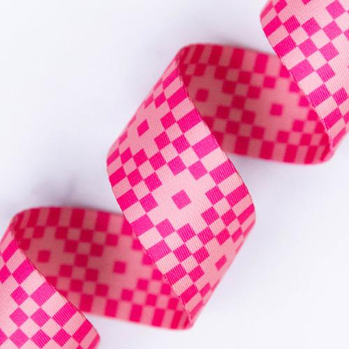 1.5" Bitmapped Neon Pink Webbing