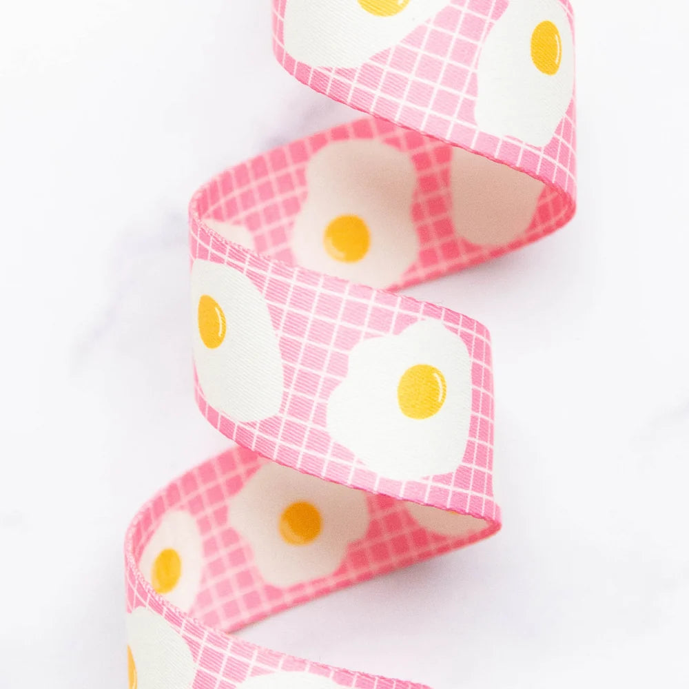 1.5" Fried Eggs in Pink Webbing