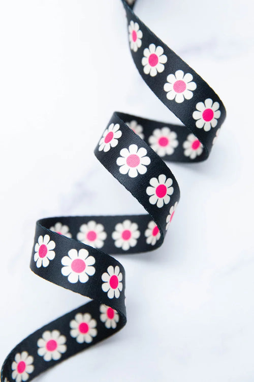 1" Daisy in Hot Pink Webbing