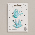 Blue Swallows Iron-On Embroidered Patches