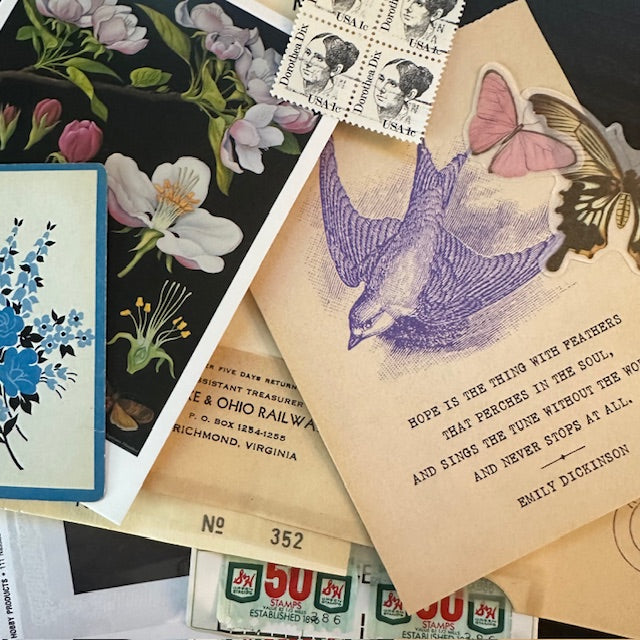 Mystery Ephemera Pack: Hope is the Thing With Feathers