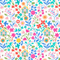 Quilter's Cottage Garden on Cream