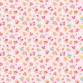 Garden Flowers on Pink