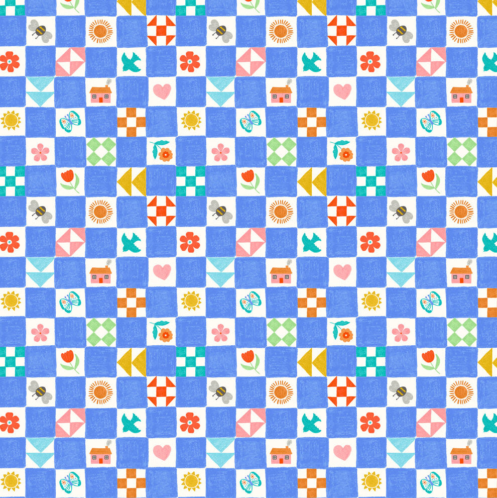 Quilter's Cottage Blue Check