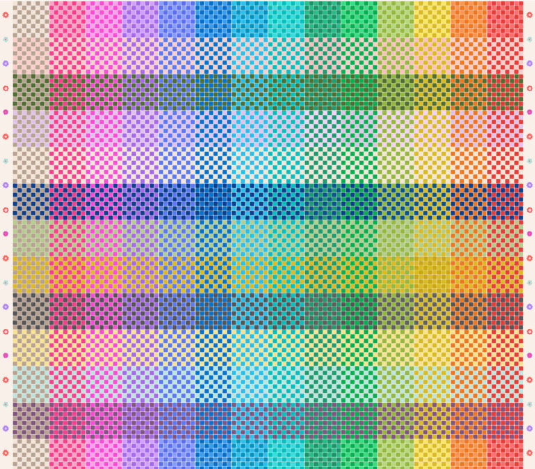 Patchwork Joy Multi Coloured 3 inch Square Checkerboard