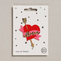 Love Heart Iron-On Embroidered Patch