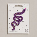Purple Snake Iron-On Embroidered Patch