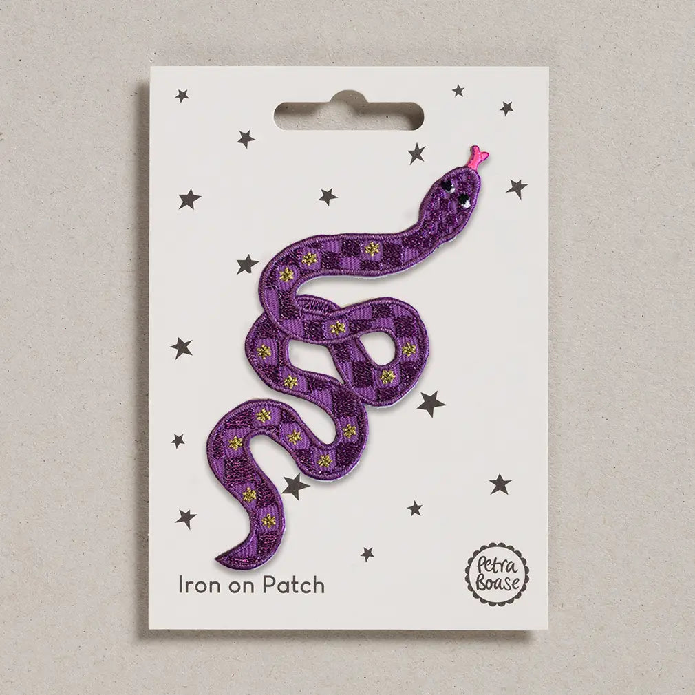 Purple Snake Iron-On Embroidered Patch