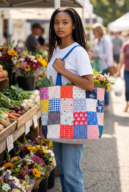 C+S Jumbo Hand-Quilted Luxury Tote
