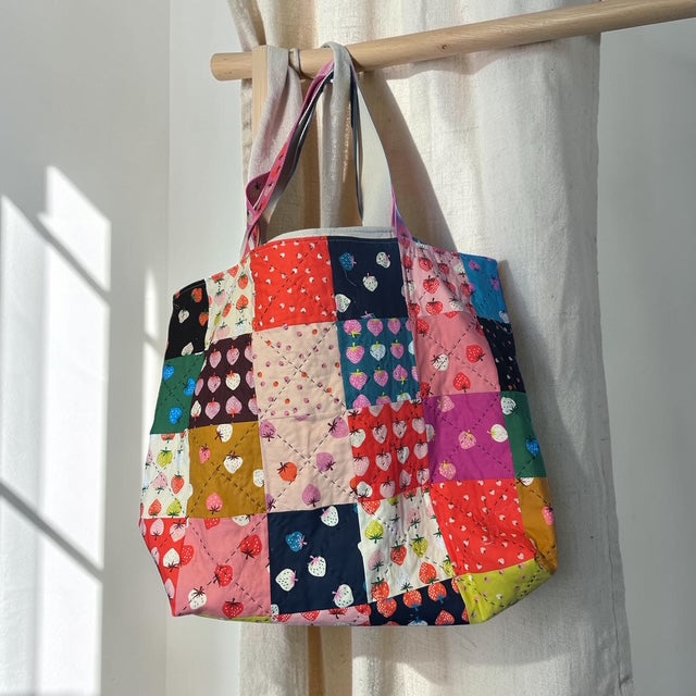 RSS Strawberries Jumbo Hand-Quilted Luxury Tote