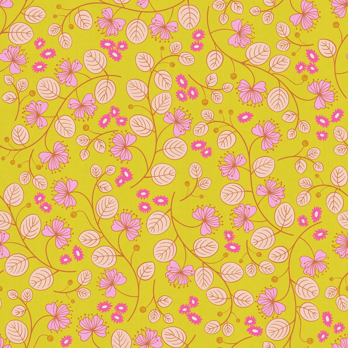 Lofi Linens Caper Floral Citron