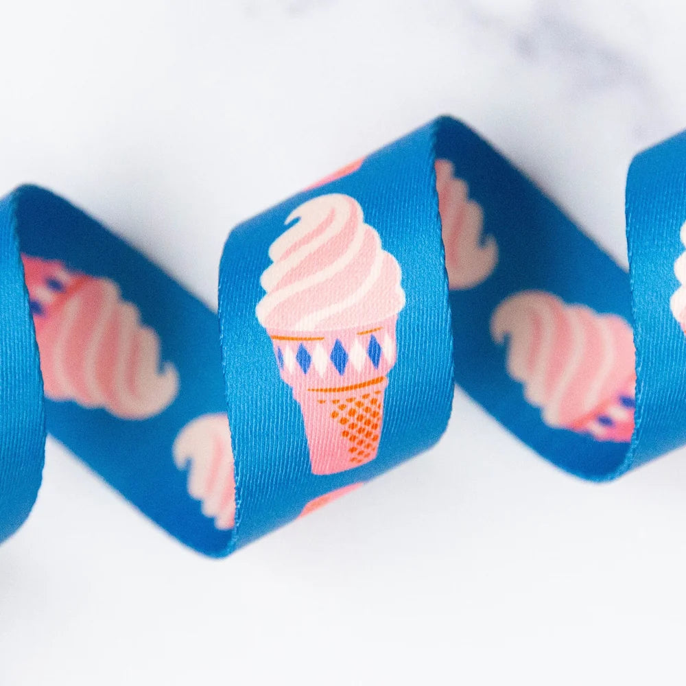 1.5" Ice Cream in Bright Blue Webbing