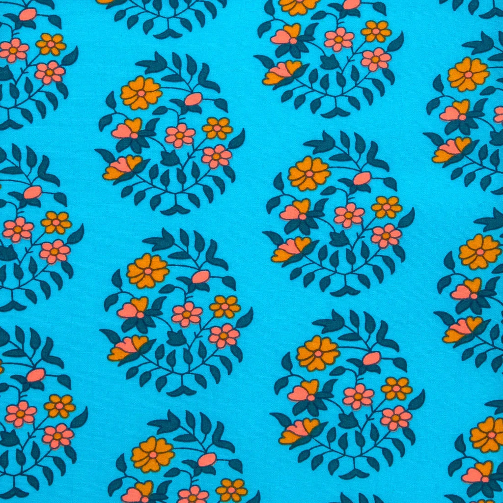 Shalin Turquoise Oilcloth Coupon