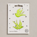 Pink Swallows Iron-On Embroidered Patches