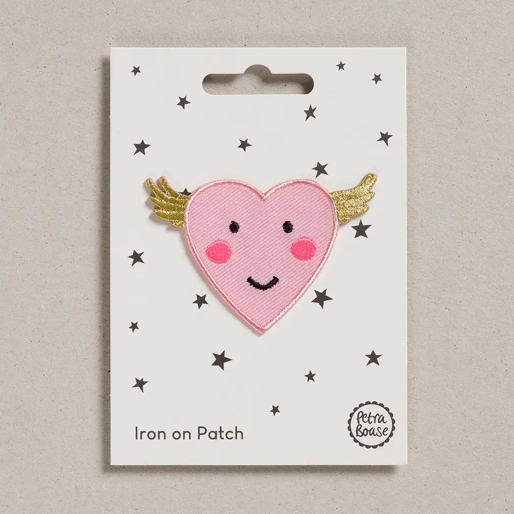Flying Heart Iron-On Embroidered Patches