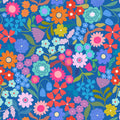 Joyful Flowers on Blue