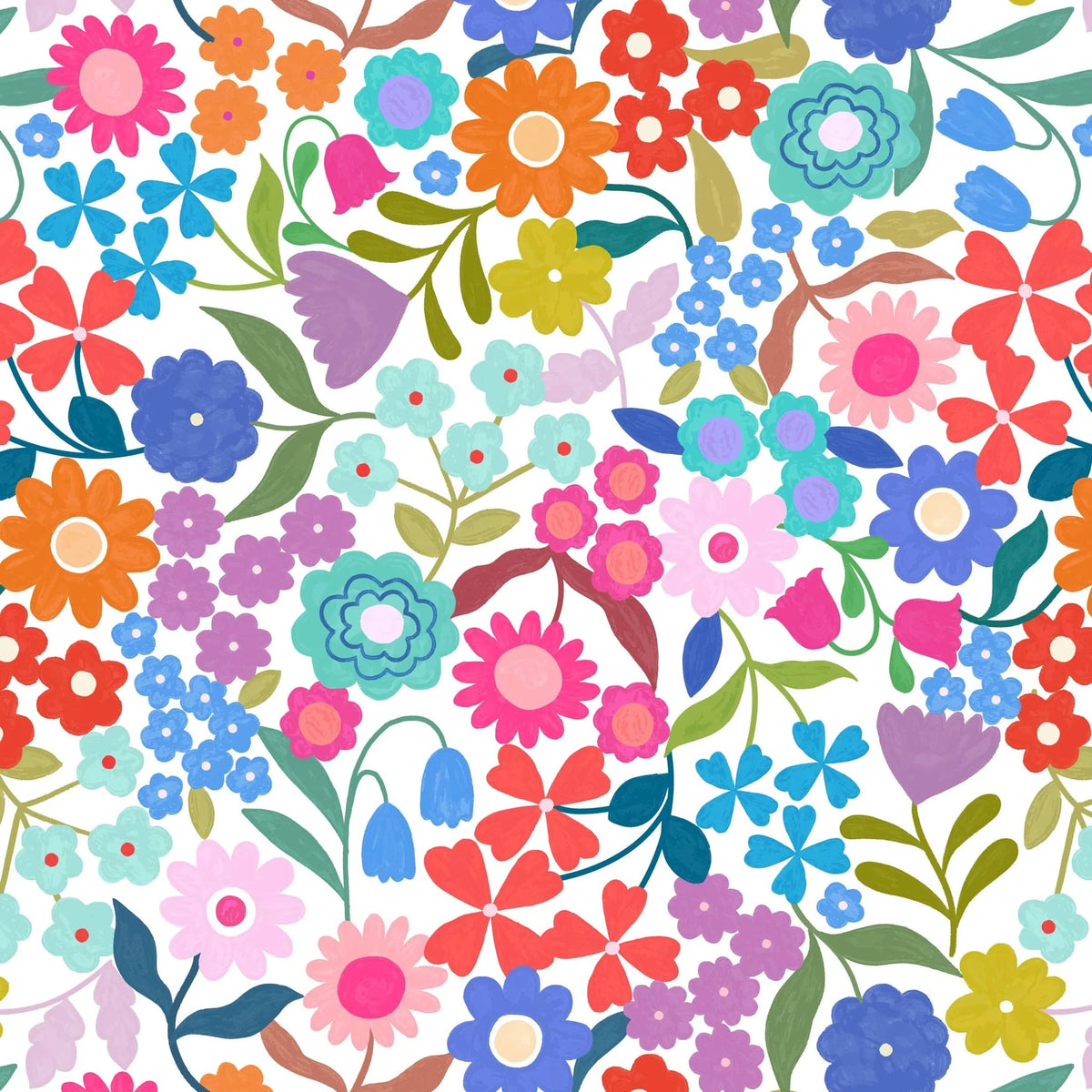Joyful Flowers on Cream