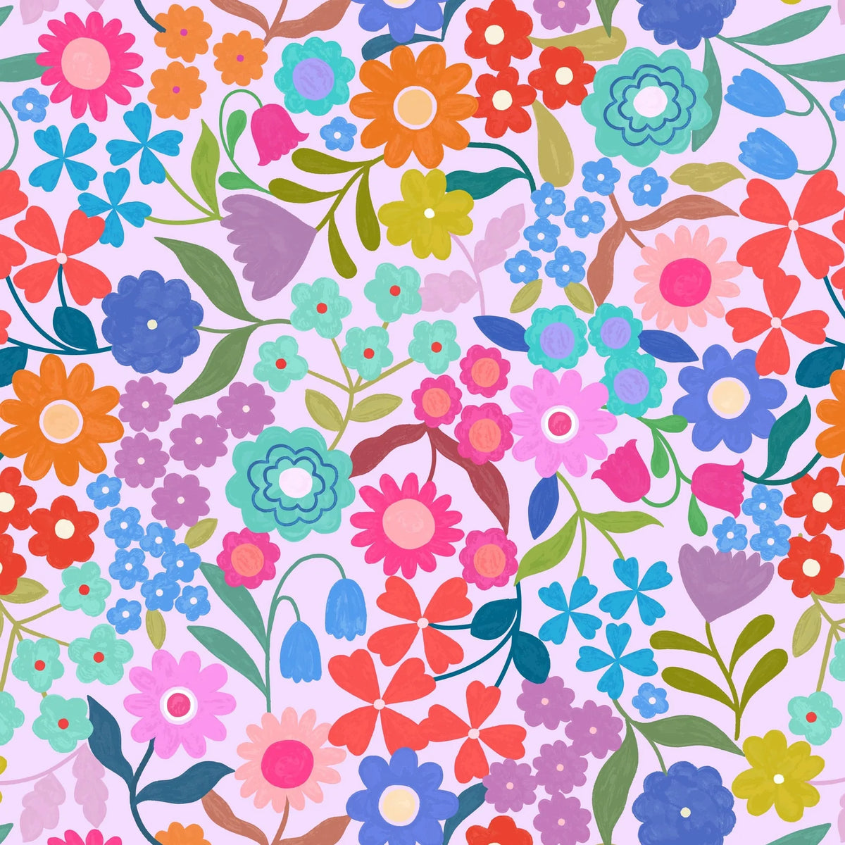 Joyful Flowers on Lilac