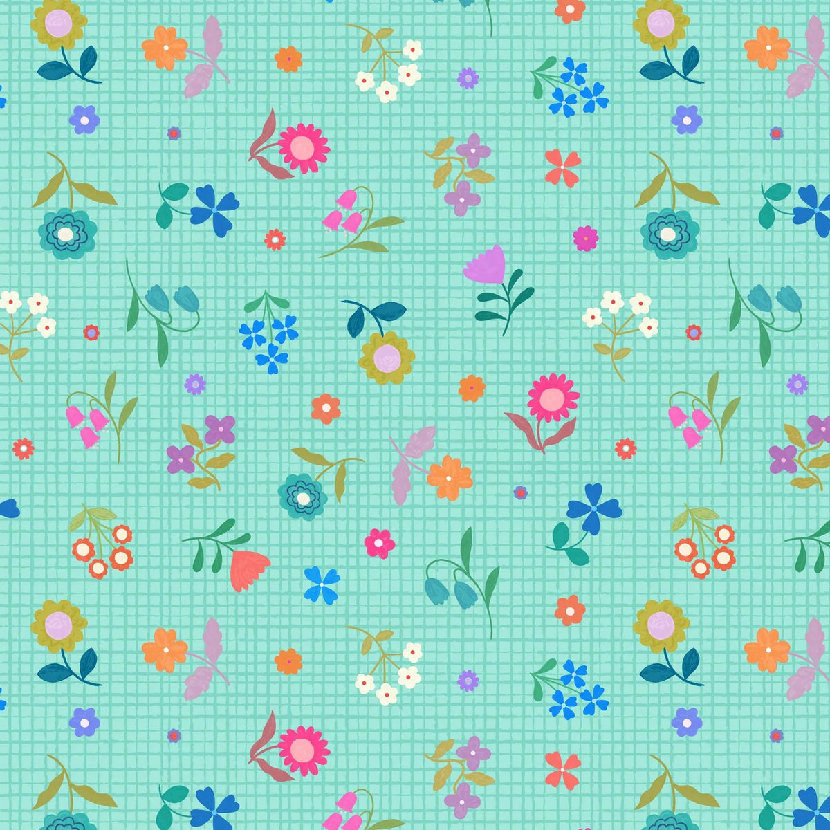 Turquoise Flower Grid