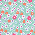 Water Green Island Flowers Cotton Coupon