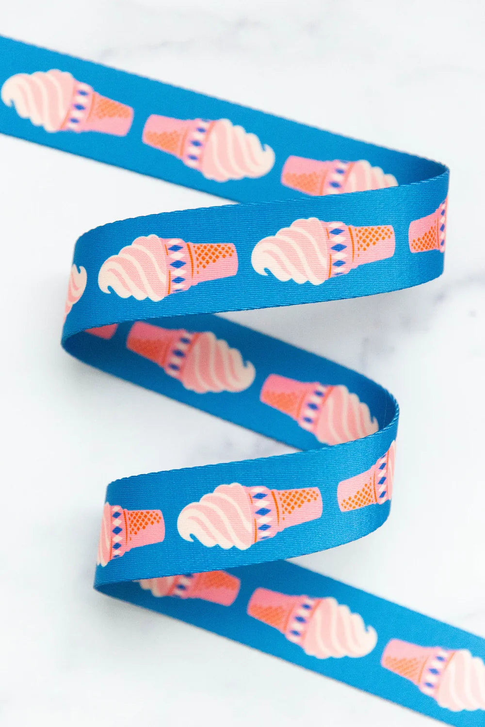 1.5" Ice Cream in Bright Blue Webbing