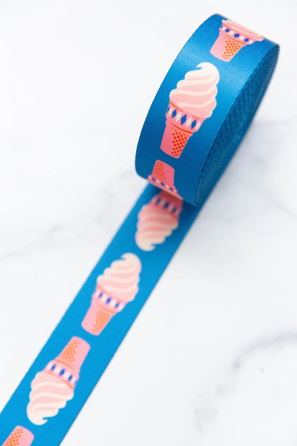 1.5" Ice Cream in Bright Blue Webbing
