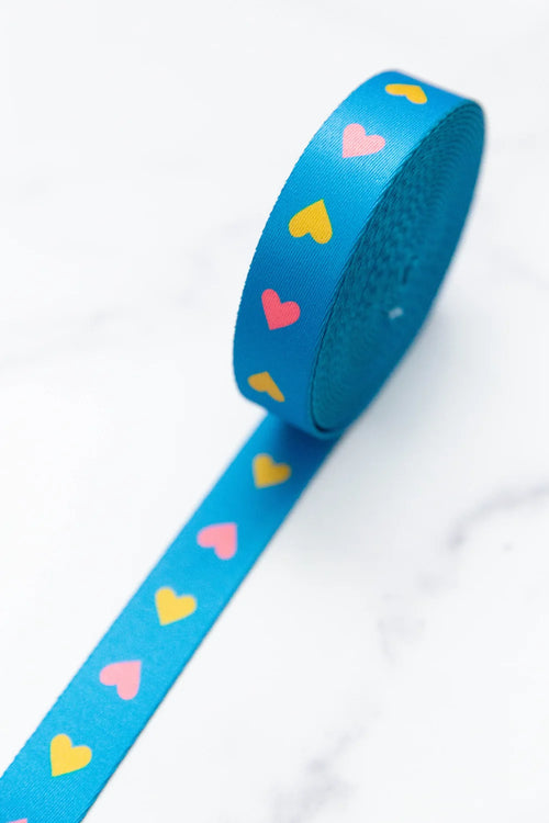 1" Hearts in Bright Blue